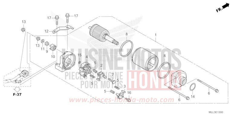 STARTER MOTOR for CB1000F "Big One" GRAND PRIX RED (R380) from 2025